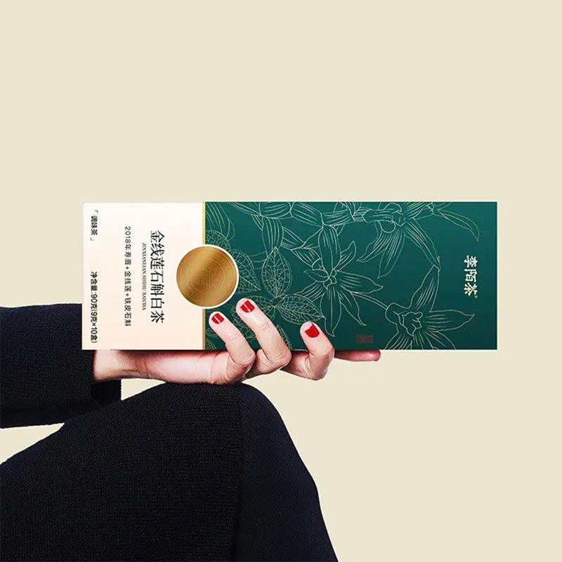 Anoectochilus DendrobiumWhite Tea 90g (3g x 30 pcs) White Tea from Ningde, FujianProvince ,2018 Shoumei Golden ThreadLotus, Dendrobium Officinale One PieceIs Enough For Whole Day