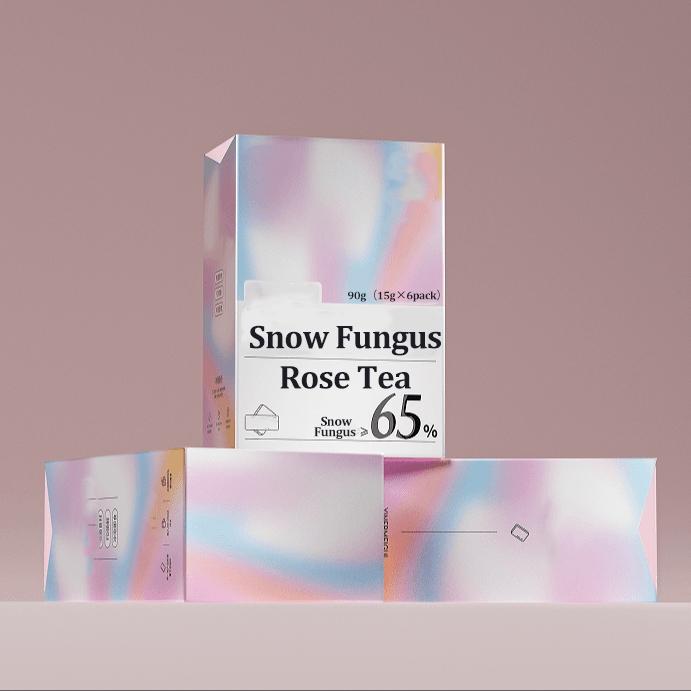 Sparrow‘s Nest Snow Fungus Rose Tea 90g(15g×6pack) 65% Snow Fungus Rose Goji Edible Bird's Nest Peach