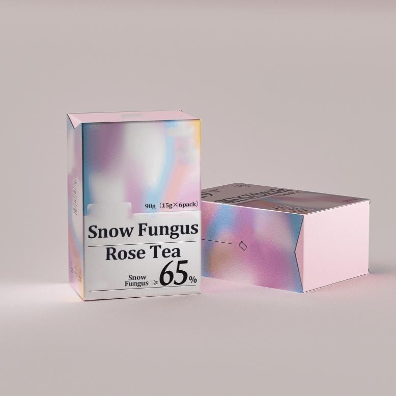 Sparrow‘s Nest Snow Fungus Rose Tea 90g(15g×6pack) 65% Snow Fungus Rose Goji Edible Bird's Nest Peach