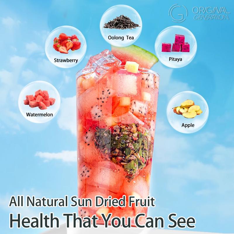 西瓜烏龍茶西瓜火龍果蘋果草莓真果飲料