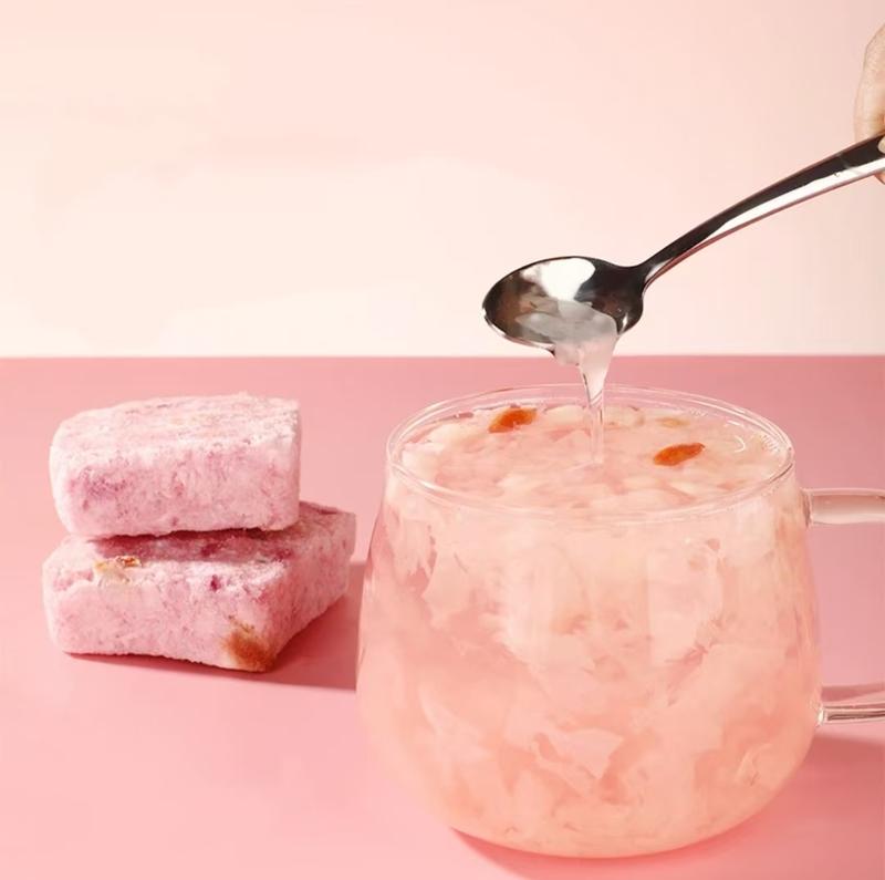 Sparrow‘s Nest Snow Fungus Rose Tea 90g(15g×6pack) 65% Snow Fungus Rose Goji Edible Bird's Nest Peach