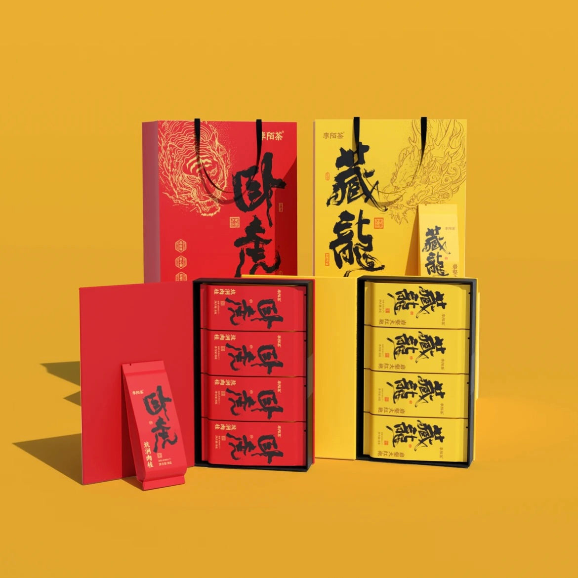 Crouching Tiger Hidden Dragon HighQuality Wuyi Cinnamon Da Hong PaoOolong Tea Set 512g(8gx64pcs)