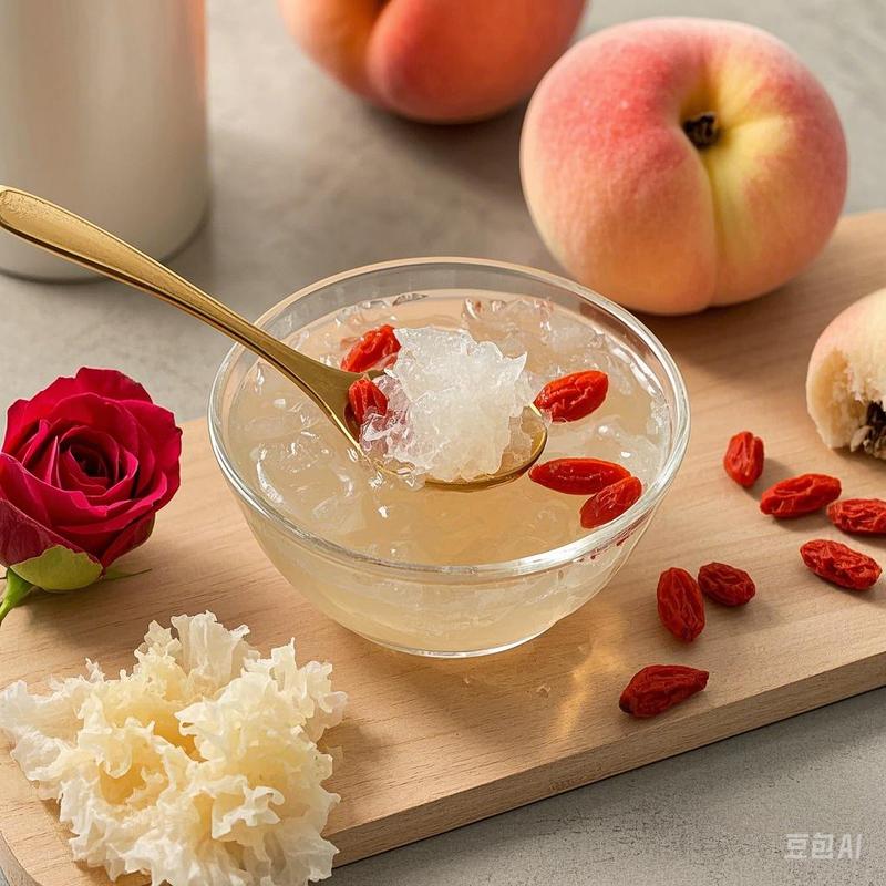 Sparrow‘s Nest Snow Fungus Rose Tea 90g(15g×6pack) 65% Snow Fungus Rose Goji Edible Bird's Nest Peach