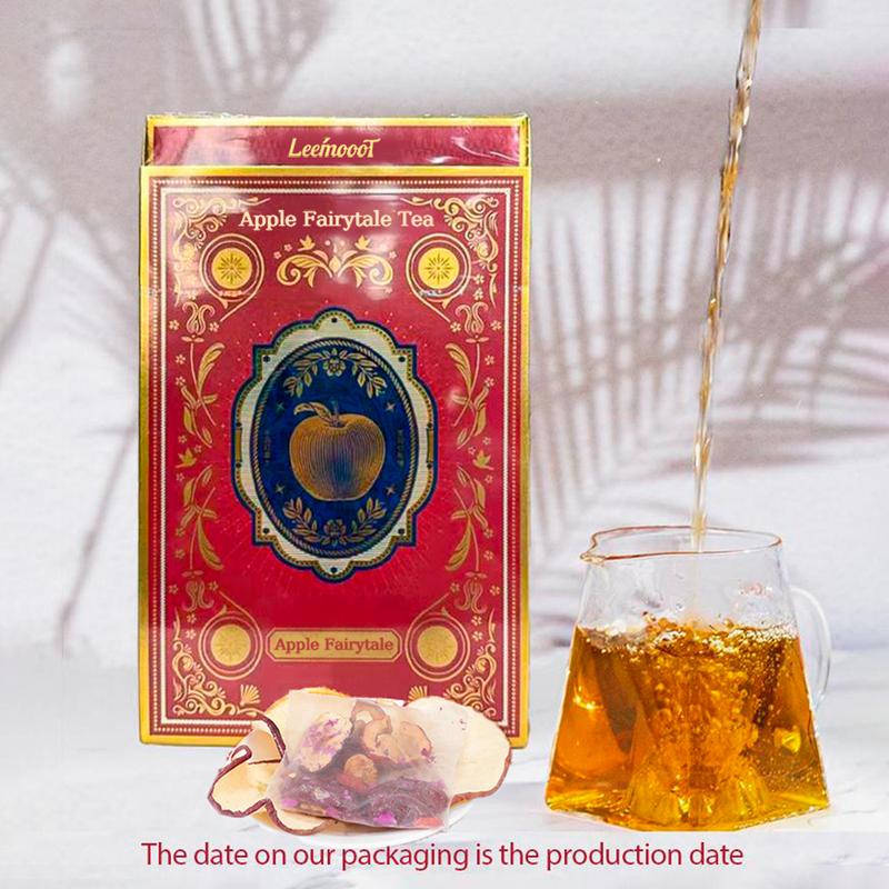 Apple Fairytale Tea 136g 17g×8pcs 1 packs make 100oz With apple slices , jujube, hawthorn, wolfberry, rose, longan