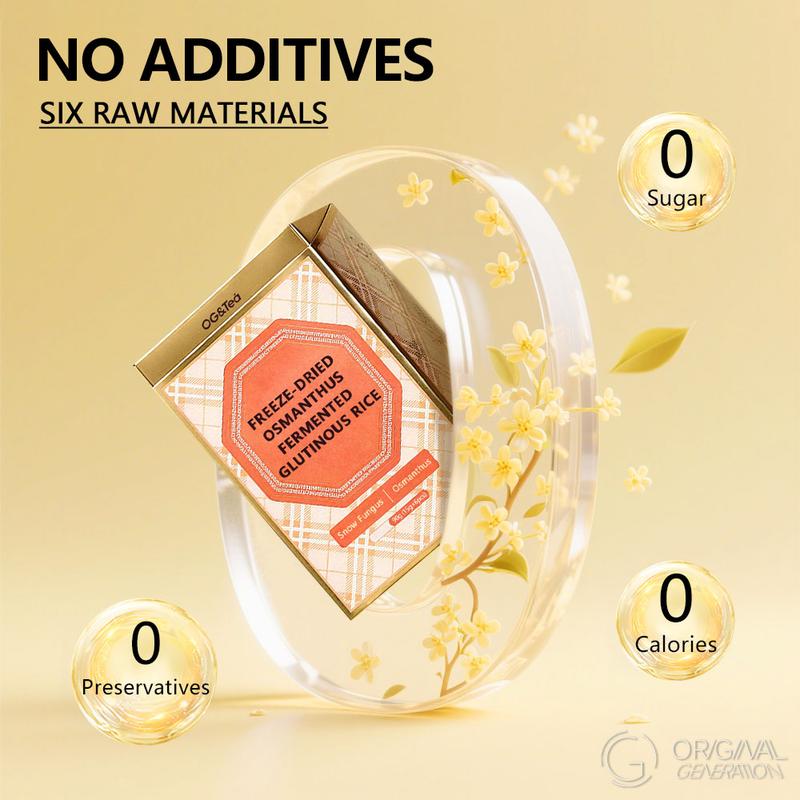 Sweet Soup with Osmanthus, Tremella and Rice Wine 90g（ 6pcs×15g）With Osmanthus，Snow Fungus，Rock Sugar，Jujube，Wolfberry,Sticky Rice