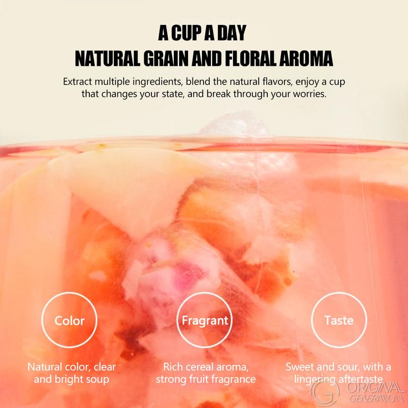 Apple Four God Tea 80g (8g x 10 packs) With Lotus Seed, Pear, Apple, Rose, Chinese Yam, Poria Cocos, Gorgon Fruit, Dragon Fruit, Hawthorn